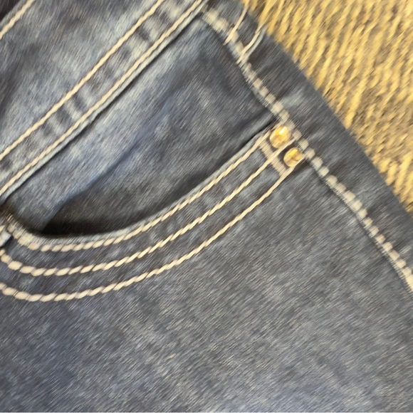 2012/ Bandolino Dark Blue Flare Jeans w Bling-Rhinestones‎ Sz 10 inseam 30 - Picture 5 of 16